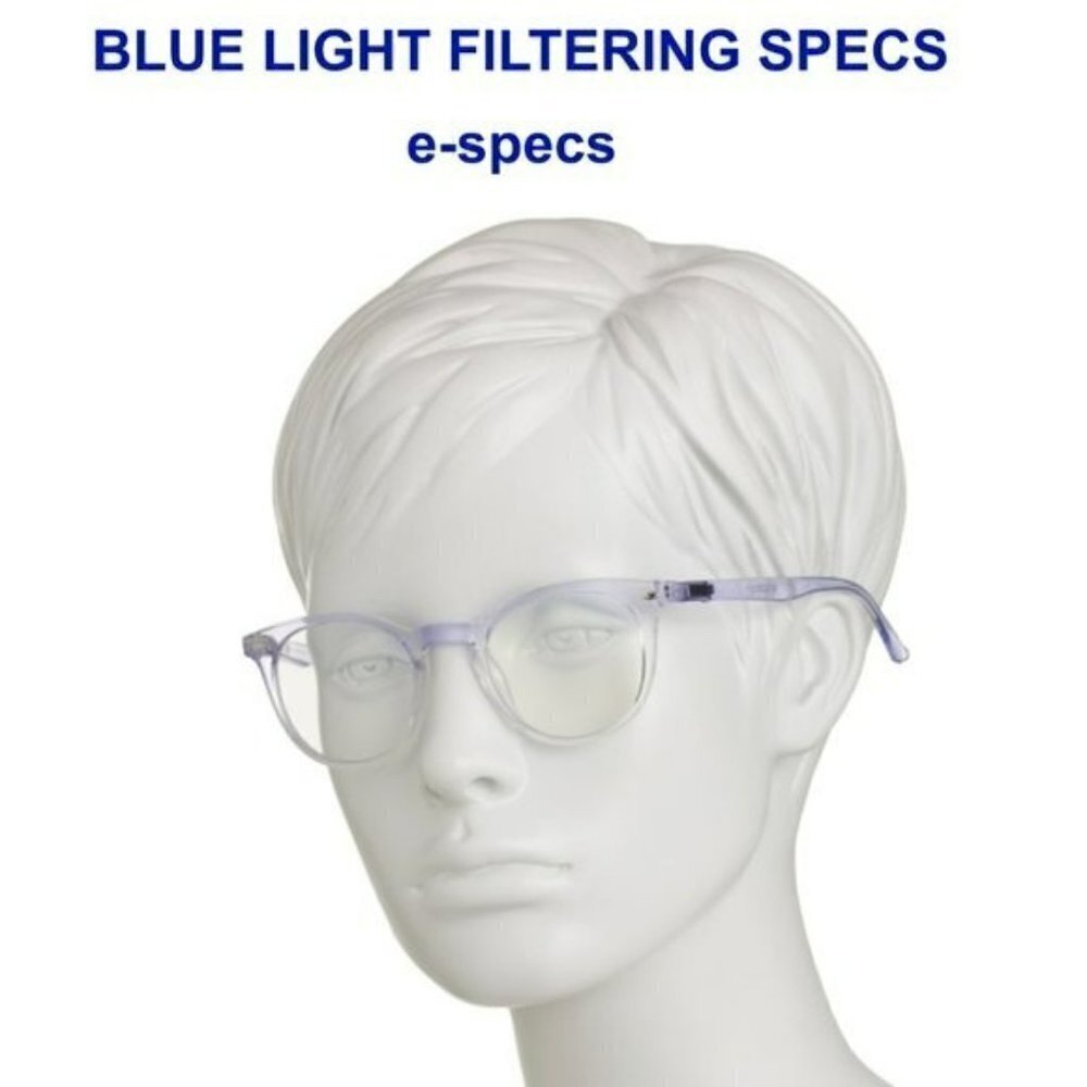 NWT E-Specs Unisex Crystal Round Blue Light Filtering Glasses